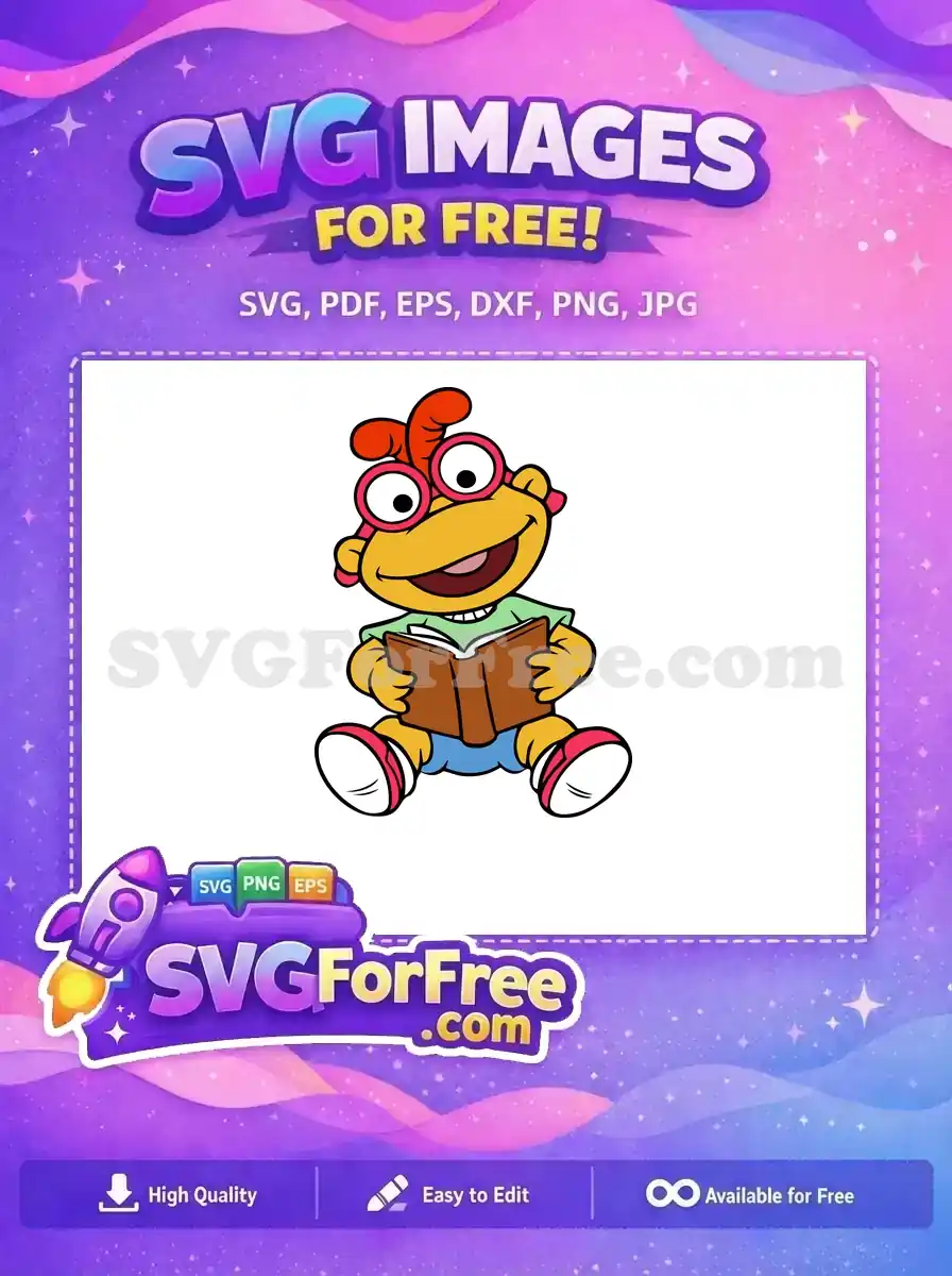 Free Yellow Muppet Free Reading Book Muppet Babies Free SVG 1