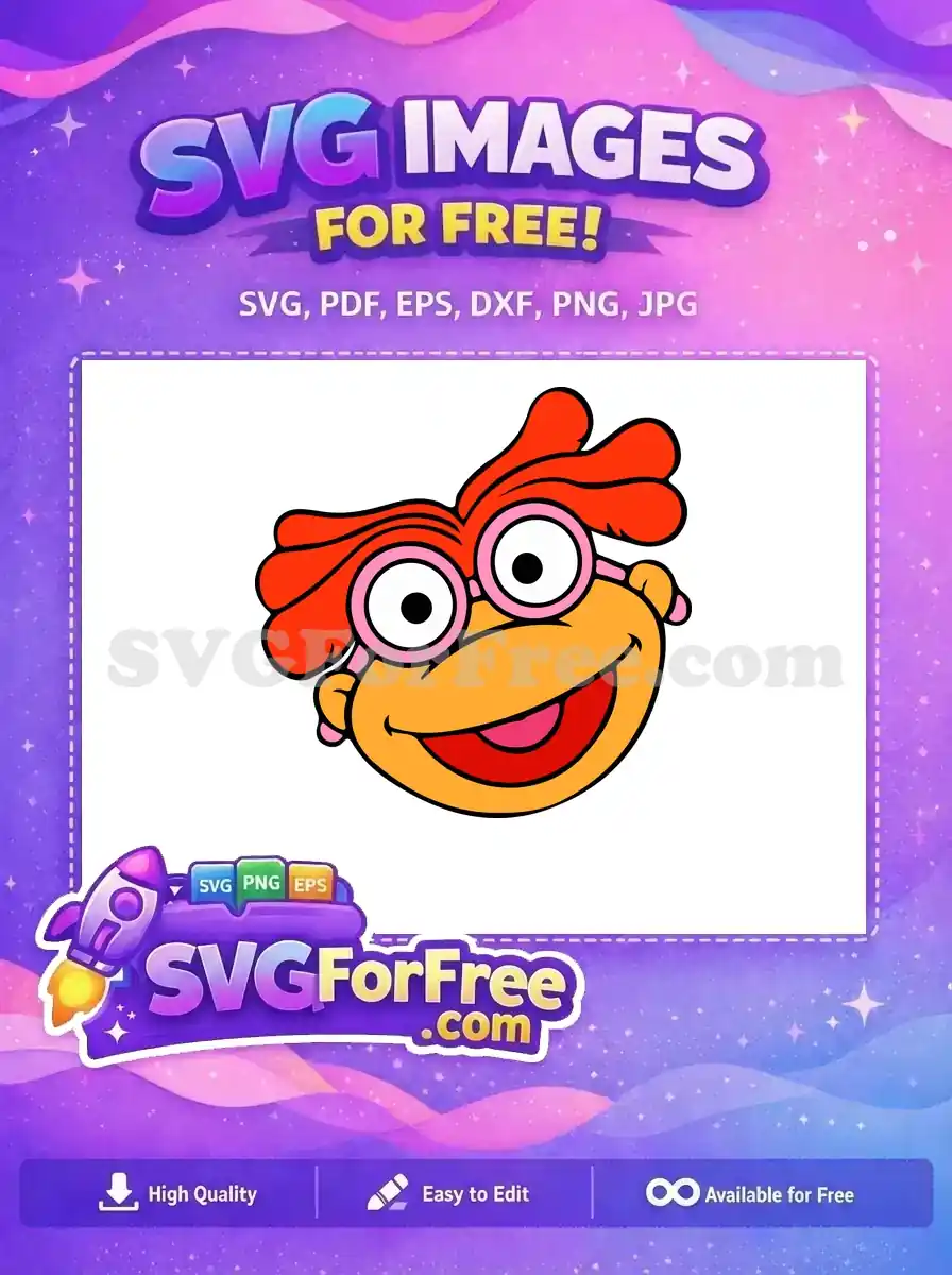 Free Red Hair Free Pink Glasses Muppet Babies Free SVG 2