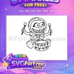 Free Drumming Animal Free Baby Muppet Babies Free SVG - Instant Download