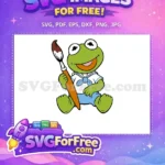 Free Green Frog Free Painting Brush Muppet Babies Free SVG - Instant Download