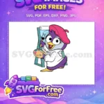 Free Magenta Beret Free Artist Duck Muppet Babies Free SVG - Instant Download