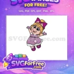 Free Blonde Hair Free Purple Bow Muppet Babies Free SVG - Instant Download