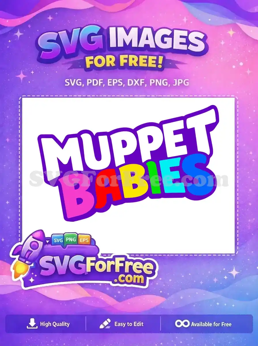 Free Colorful Letters Free Purple Outline Muppet Babies Free SVG 3