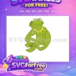 Free Green Kermit Thinking Free Pose Muppet Babies Free SVG - Instant Download