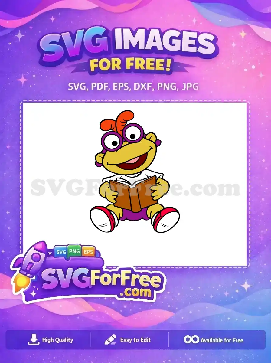 Free Yellow Muppet Free Reading Book Muppet Babies Free SVG 2
