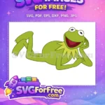 Free Smiling Kermit Free Reclined Muppet Babies Free SVG - Instant Download