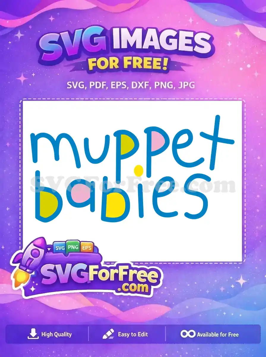 Free Blue Outline Free Yellow Pink Muppet Babies Free SVG