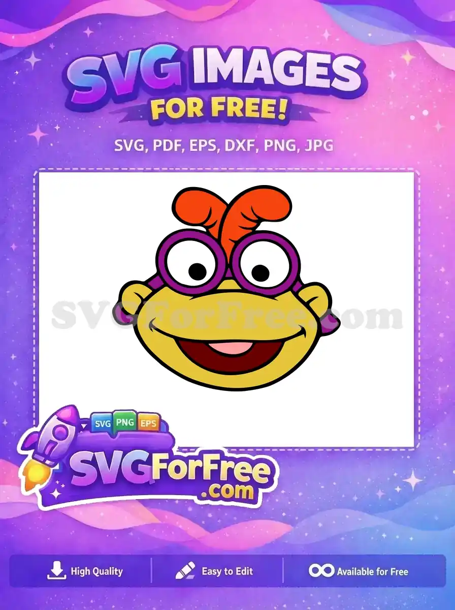Free Beaker with Glasses Free Orange Hair Muppet Babies Free SVG