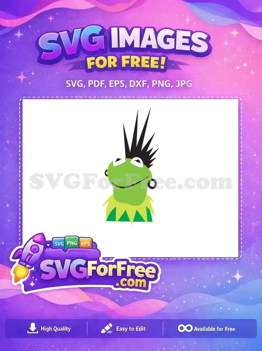 Free Punk Rocker Hair Free Pierced Ears Muppet Free SVG