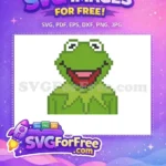 Free Pixel Kermit Face Free Muppet Babies Show Free SVG - Instant Download