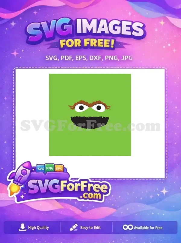 Free Grouchy Green Free Oscar Sesame Street Free SVG