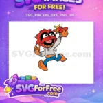 Free Red Animal with Airplane Free Muppet Babies Disney Free SVG - Instant Download