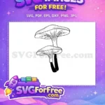 Free Simple Mushroom Free Toadstool Forest Silhouette Free SVG - Instant Download