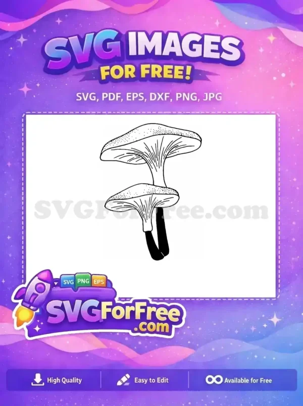 Free Simple Mushroom Free Toadstool Forest Silhouette Free SVG