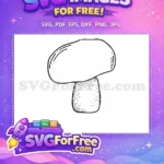 Free Mushroom Cap Free Toadstool Style Simple Free SVG - Instant Download