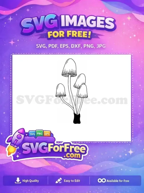 Free Mushroom Cap Free Simple Line Mushrooms Free SVG