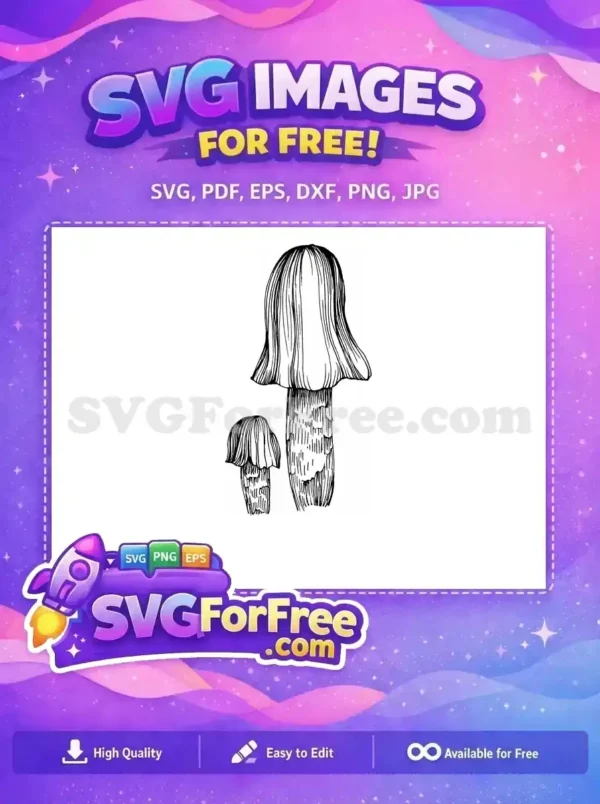 Free Simple Mushrooms Free Nature Outline Forest Free SVG