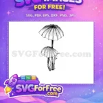 Free Mushroom Cap Free Stem Mushrooms Outline Free SVG - Instant Download