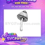 Free Simple Mushroom Free Forest Plant Outline Free SVG - Instant Download
