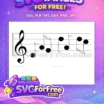 Free Music Symbol Free Treble Clef Silhouette Design Free SVG - Instant Download