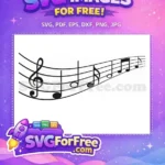 Free Treble Clef Free Music Notes Sheet Free SVG 1 - Instant Download