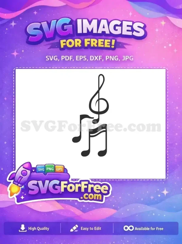 Free Treble Clef Free Music Notes Sheet Free SVG 2