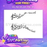 Free Musical Notes Free Staff Silhouette Music Free SVG - Instant Download