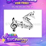 Free Musical Notes Free Clef Treble Music Free SVG - Instant Download