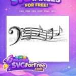 Free Bass Clef Free Music Notes Sheet Music Free SVG - Instant Download