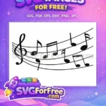 Free Music Clef Free Floating Notes Musical Free SVG - Instant Download