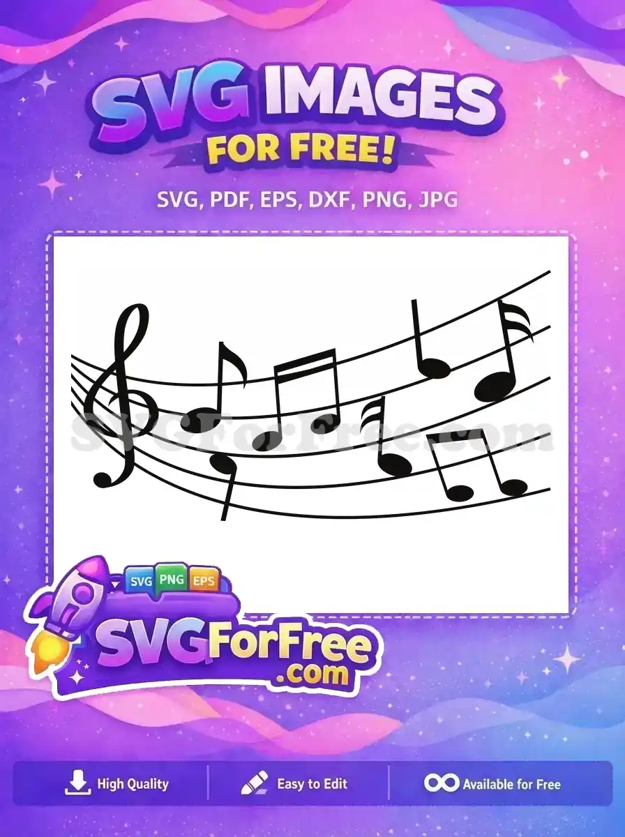 Free Music Clef Free Floating Notes Musical Free SVG