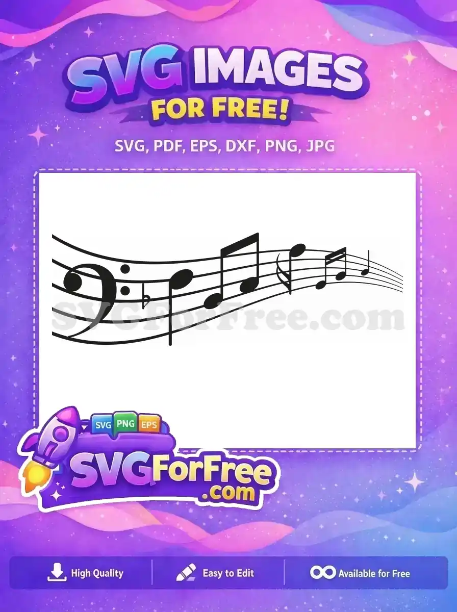 Free Flowing Music Free Note Staff Sheet Free SVG