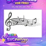 Free Treble Clef Free Music Notes Sheet Free SVG 4 - Instant Download