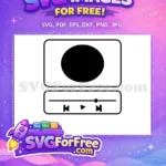 Free Simple Line Free Music Player Icon Free SVG 1 - Instant Download