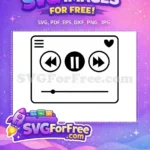 Free Simple Line Free Music Player Icon Free SVG 2 - Instant Download