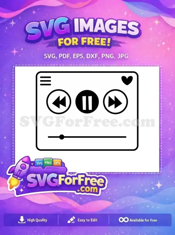 Free Simple Line Free Music Player Icon Free SVG 2