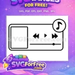 Free Simple Music Player Free Black Icon App Free SVG - Instant Download