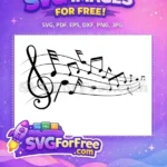 Free Music Notes Free Treble Clef Music Free SVG 3 - Instant Download
