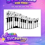 Free Wavy Piano Keyboard Free Treble Clef Notes Music Quotes Free SVG - Instant Download
