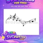 Free Wavy Music Staff Free Elegant Note Symbols Music Quotes Free SVG - Instant Download