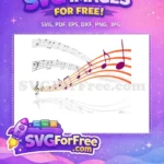 Free Musical Notes Free Orange Lines Music Free SVG - Instant Download