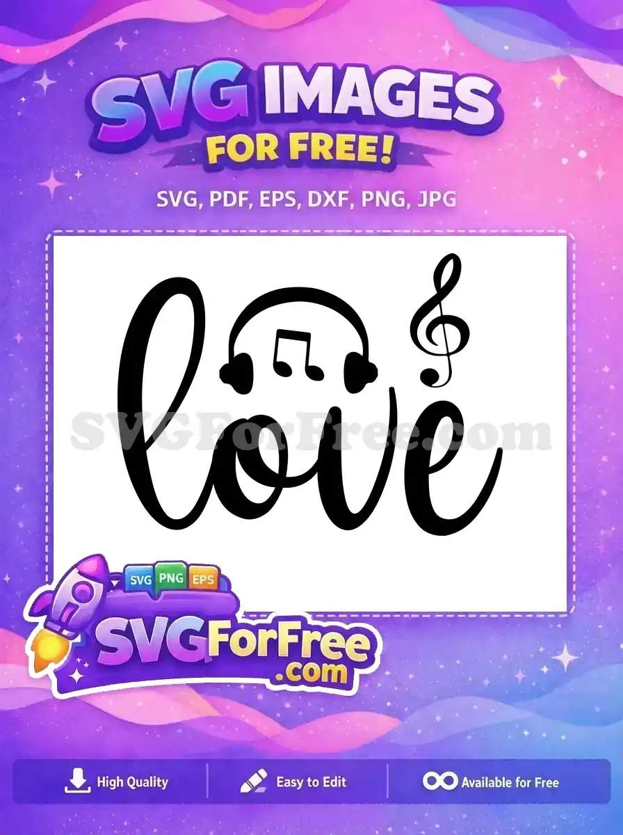 Free Love Headphones Free Music Note Music Free SVG