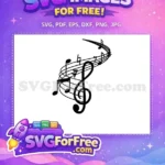 Free Musical Note Free Treble Clef Sheet Music Free SVG 1 - Instant Download