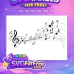 Free Music Note Free Treble Clef Sheet Music Free SVG 2 - Instant Download