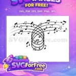 Free Swirling Black Musical Notes Free Dynamic Lines Abstract Melody Free SVG - Instant Download
