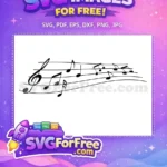 Free Music Notes Free Treble Clef Sheet Free SVG - Instant Download