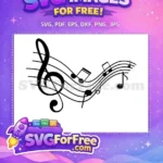 Free Musical Note Free Treble Clef Music Free SVG 8 - Instant Download
