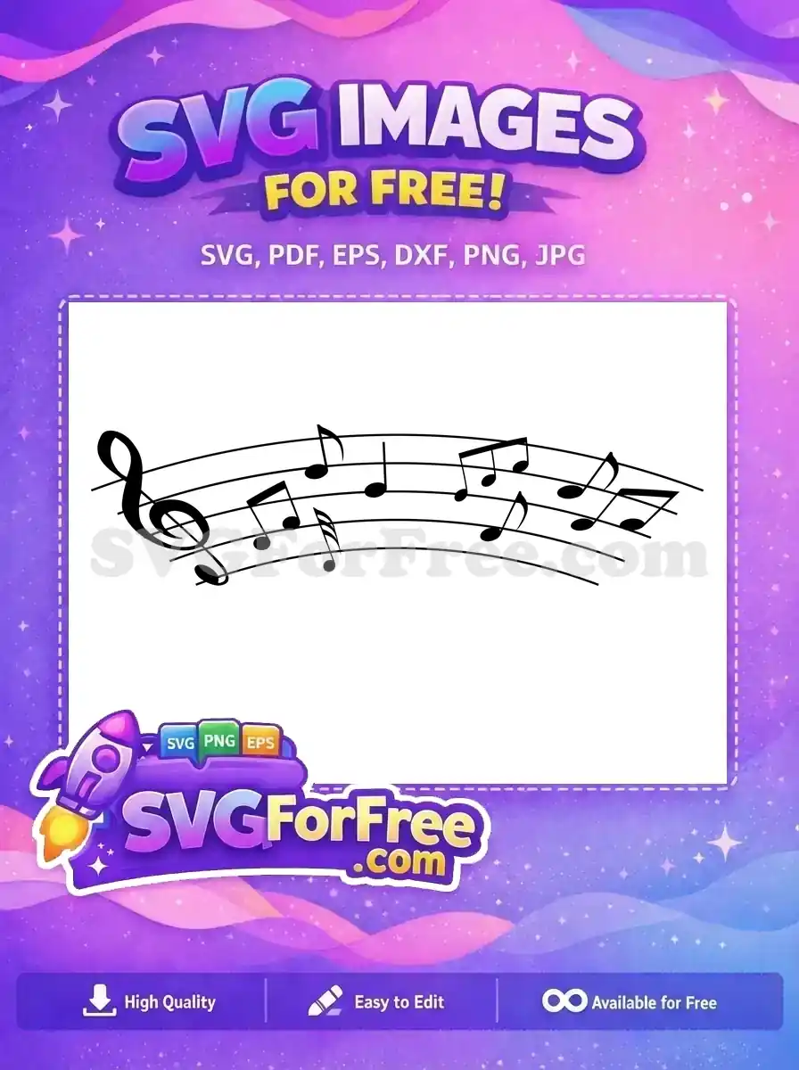 Free Musical Notes Free Treble Clef Sheet Music Free SVG 4