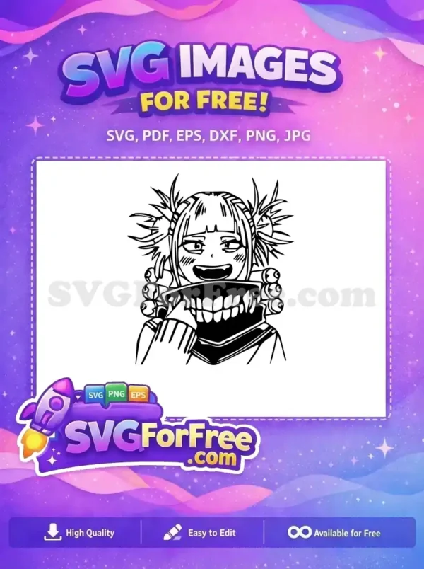 Free Toga Himiko Smiling Free Crazy Eyes My Hero Academia Free SVG