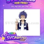 Free Hitoshi Shinso Peace Sign Free Blue Hair My Hero Academia Free SVG - Instant Download
